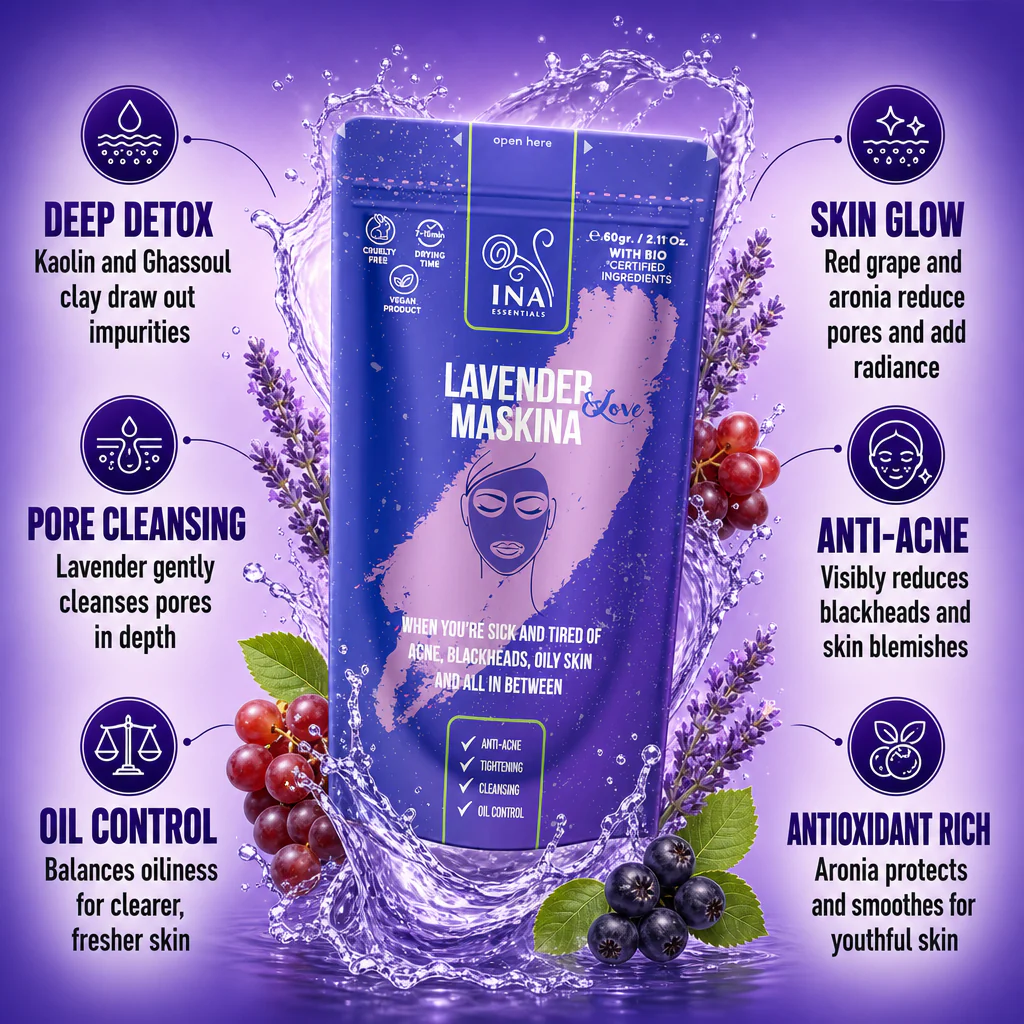 + Gift Face Mask - Lavender Maskina - intensive care for Oily problem-prone skin - Image 2