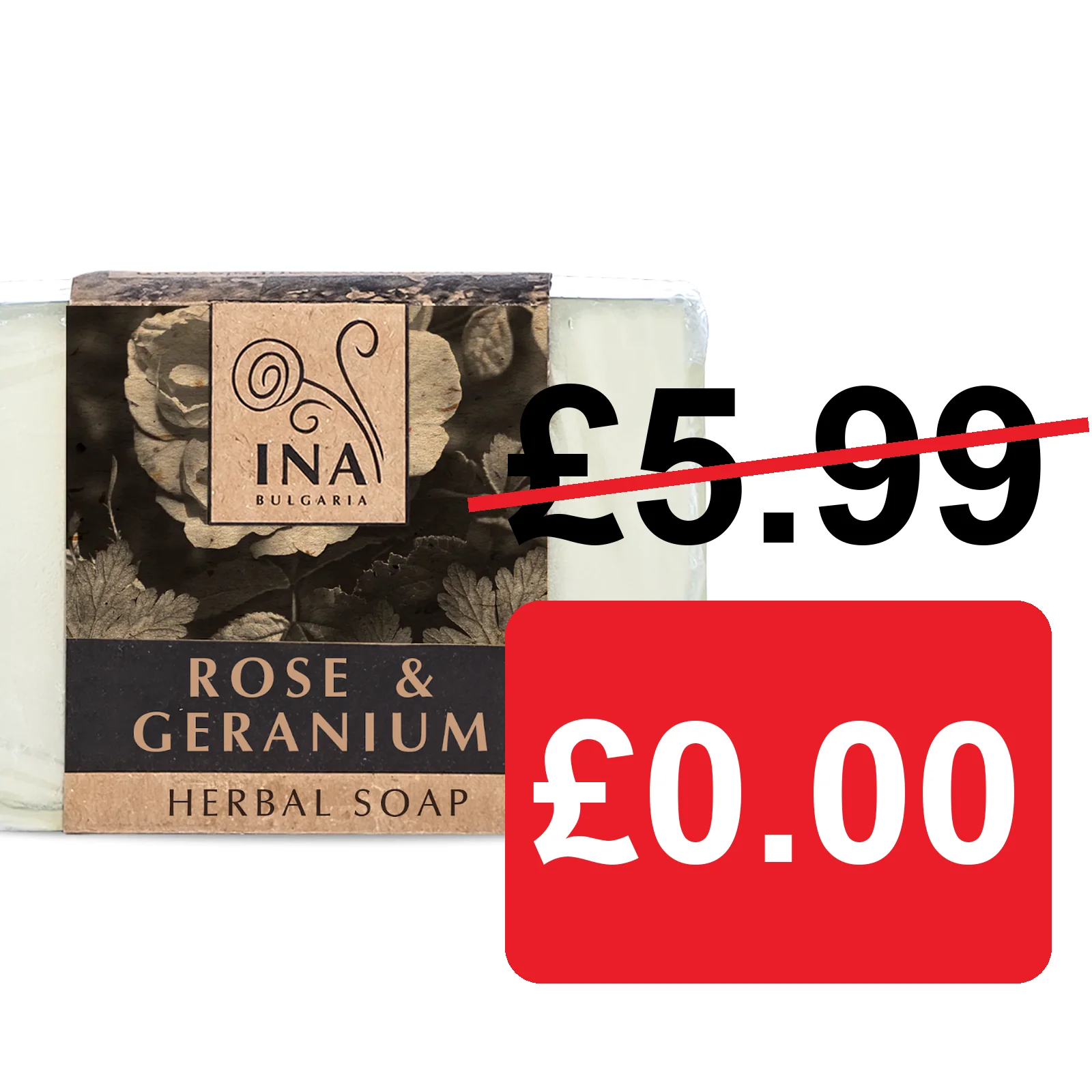 + Gift Natural Herbal Soap with Rose Damascena Oil and Geranium - nourishing action