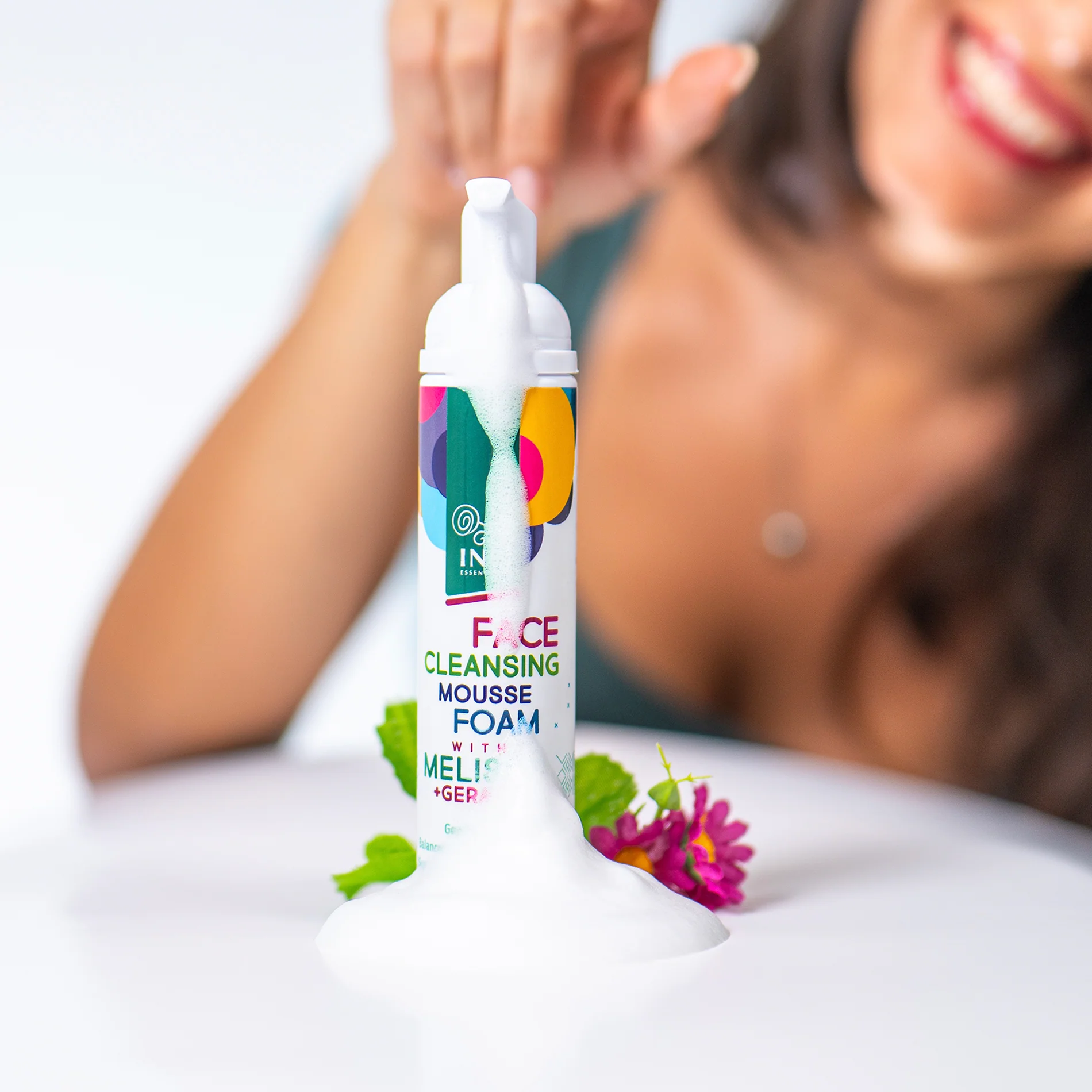 Natural Cleansing Foam for Face with Lemon Balm and Geranium - for every skin type - Image 8